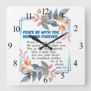 Peace be with you  square wall clock