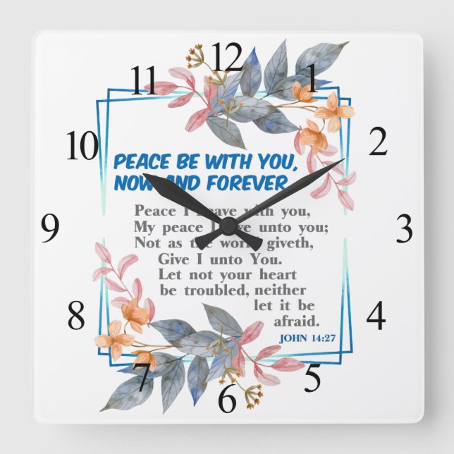 Peace be with you  square wall clock (Front)