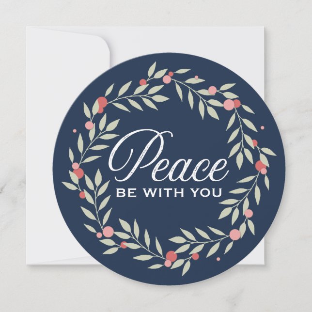 Peace Be With You Wreath | Holiday Custom Photo (Front)
