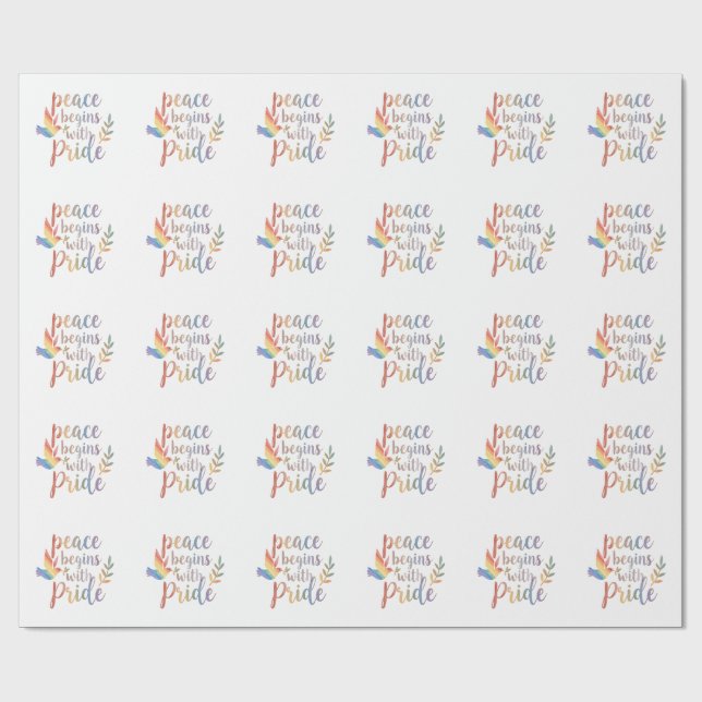 Peace Begins With Pride Design Wrapping Paper (Flat)