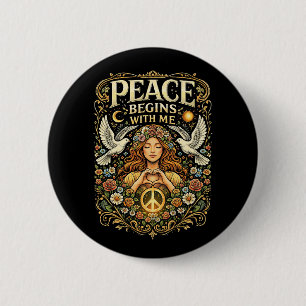Peace Begins Within 6 Cm Round Badge