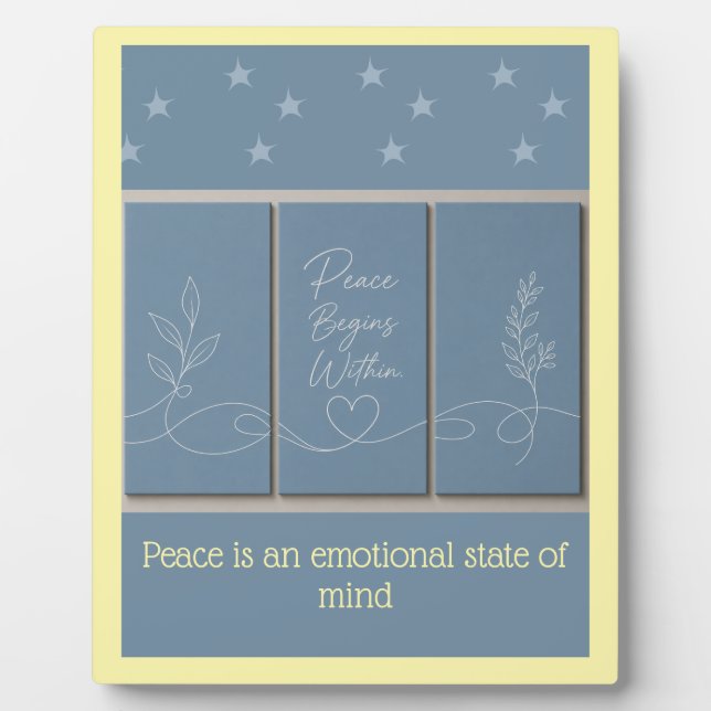 Peace begins within Tabletop Plaque with Easel (Front)