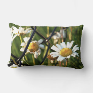 Peace behind the fence. Illustrative in flowers. Lumbar Cushion
