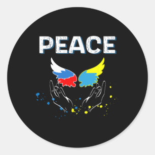 Peace Between Russia And Ukraine Classic Round Sticker