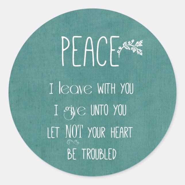 Peace Bible Verse Classic Round Sticker (Front)
