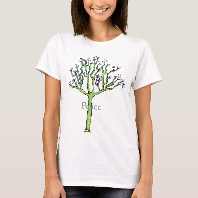 peace bird tree T-Shirt (Front)