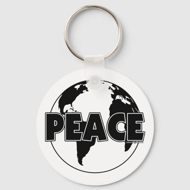 Peace Black&White Earth-Light Key Ring (Front)