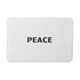 Peace black white minimalist simple modern bath mat