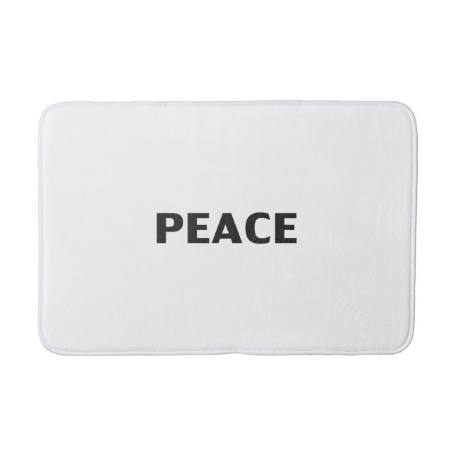 Peace black white minimalist simple modern bath mat (Front)
