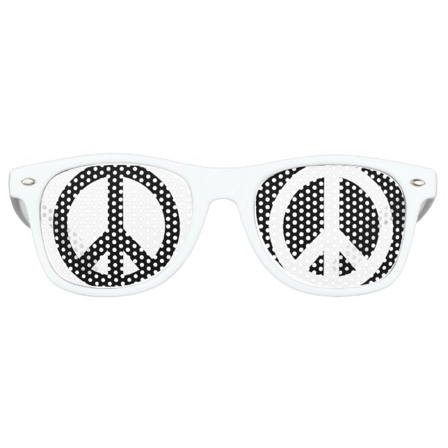 Peace Black & White Retro Sunglasses (Front)