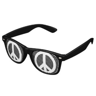 Peace Black & White Retro Sunglasses