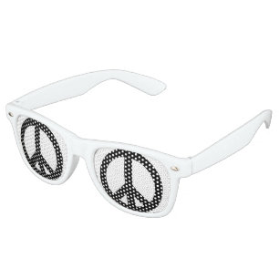 Peace Black & White Retro Sunglasses