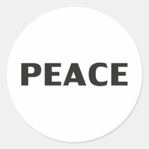 Peace black white simple modern classic round sticker
