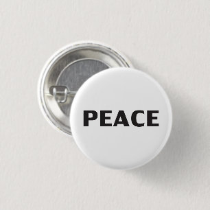 Peace black white simple pin button