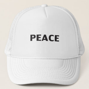 "Peace" black white Trucker Hat