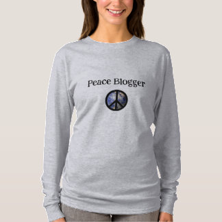 Peace Blogger Ladies Long-Sleeved Grey T-Shirt