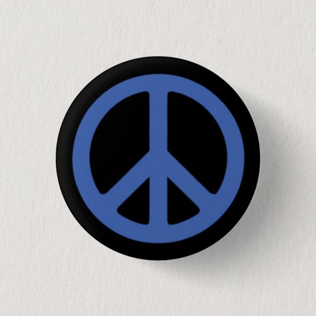 Peace Blue 3 Cm Round Badge (Front)