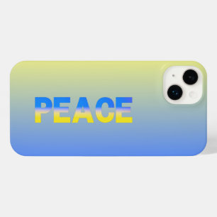 PEACE blue and yellow Ukraine Inspired modern chic iPhone 14 Plus Case
