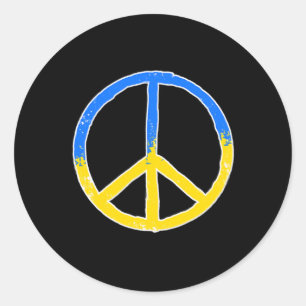 Peace Blue Andyellow Ukraine Flag Colors Classic Round Sticker