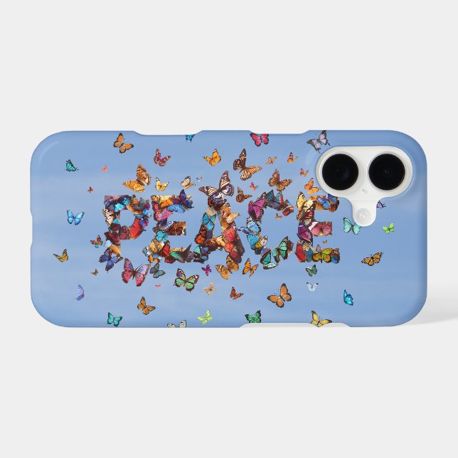 PEACE Blue Sky Butterflies | Motivational Phone (Back (Horizontal))