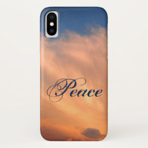 Peace Blue Sky Fluffy Pink Clouds Photo Celestial iPhone X Case