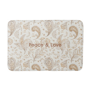 Peace Bohemian Hippie Sixties Paisley Bath Mat