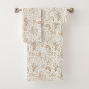 Peace Bohemian Hippie Sixties Paisley  Bath Towel Set