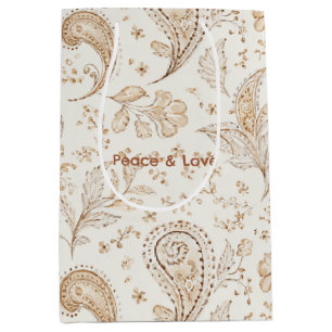 Peace Bohemian Hippie Sixties Paisley Birthday Medium Gift Bag