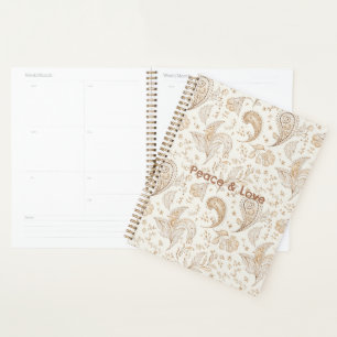 Peace Bohemian Hippie Sixties Paisley Planner