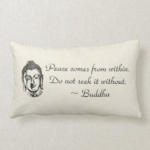 Peace Buddha Quotes Lumbar Cushion