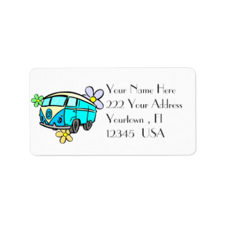Peace Bus Retro  Address Label