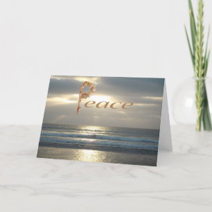 Peace Calm Ocean Photo Handcrafted Seashell Card