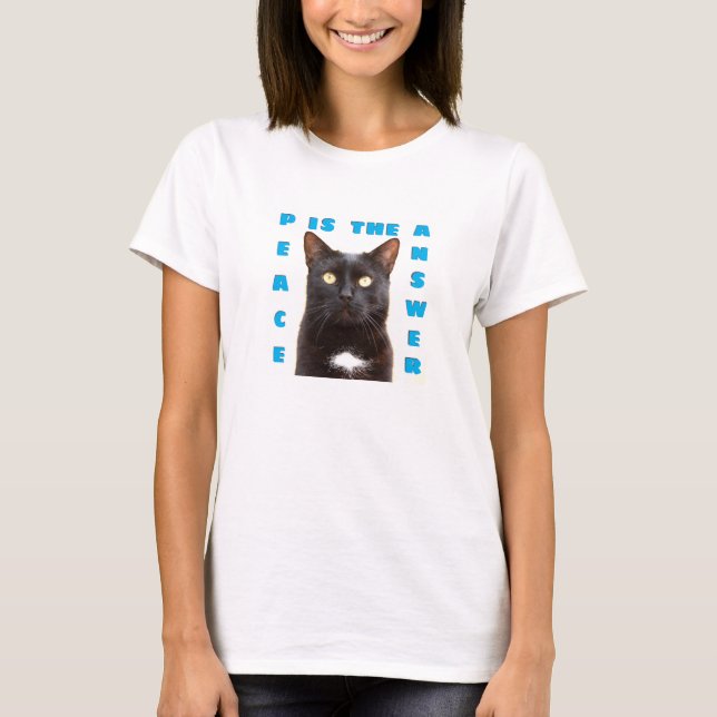 Peace - cat (light) T-Shirt (Front)