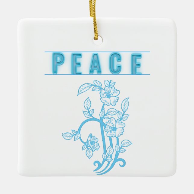Peace Ceramic Square Ornament (Front)