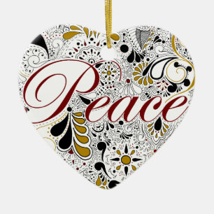 Peace Ceramic Tree Decoration
