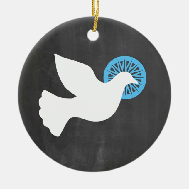 Peace Ceramic Tree Decoration (Front)