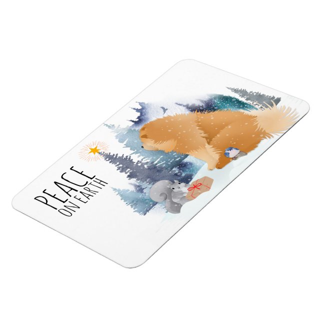 PEACE  Chow dog holiday photo magnet (Left Side)