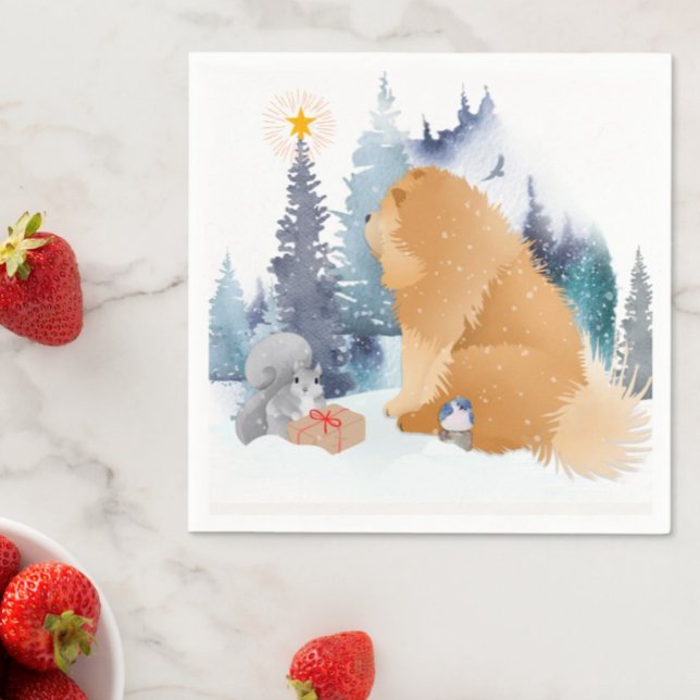 PEACE  Chow dog  paper napkins (Creator Uploaded)