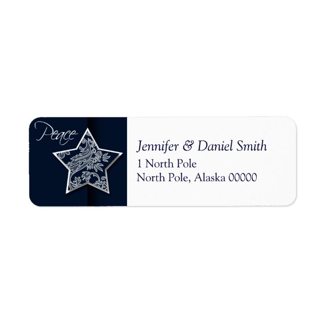Peace Christmas Cards Return Address Label (Front)