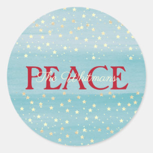 Peace Christmas Family Classic Round Sticker