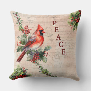 Peace Christmas Paris Postmark Throw Pillow