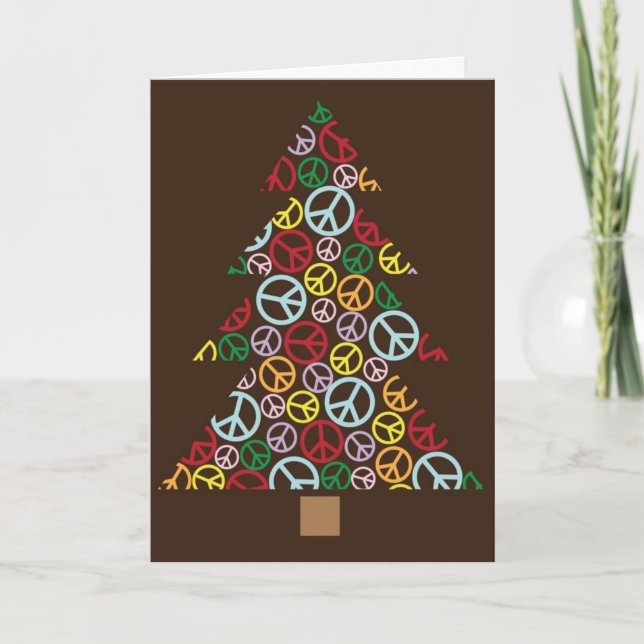 Peace Christmas Tree Holiday Card (Front)