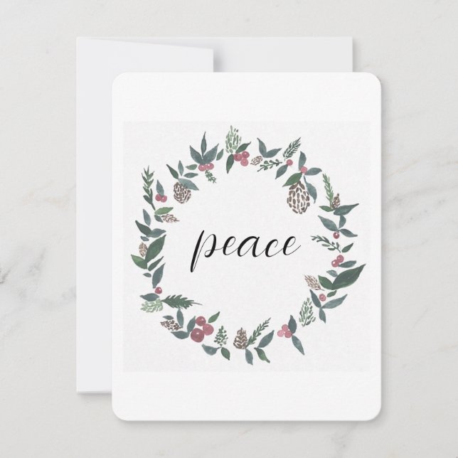 Peace Christmas wreath card (Front)