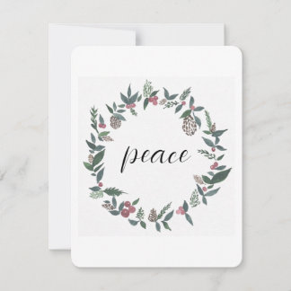 Peace Christmas wreath card
