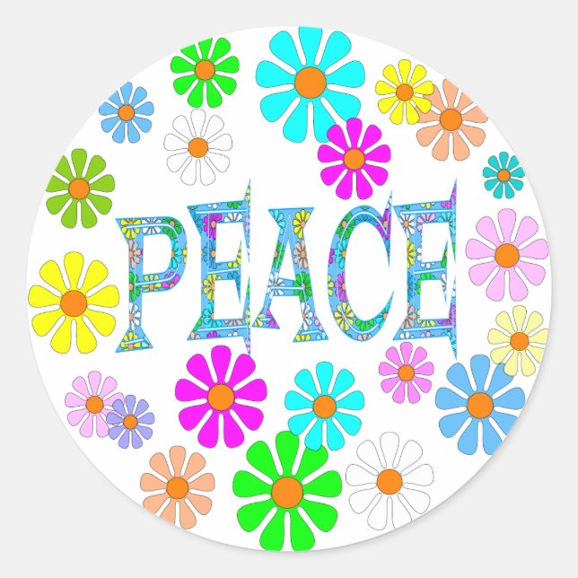 Peace Classic Round Sticker (Front)