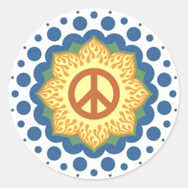 peace classic round sticker (Front)