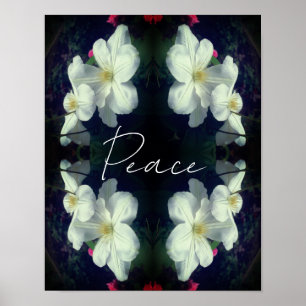 Peace Clematis Flower Abstract Inspirational Poster