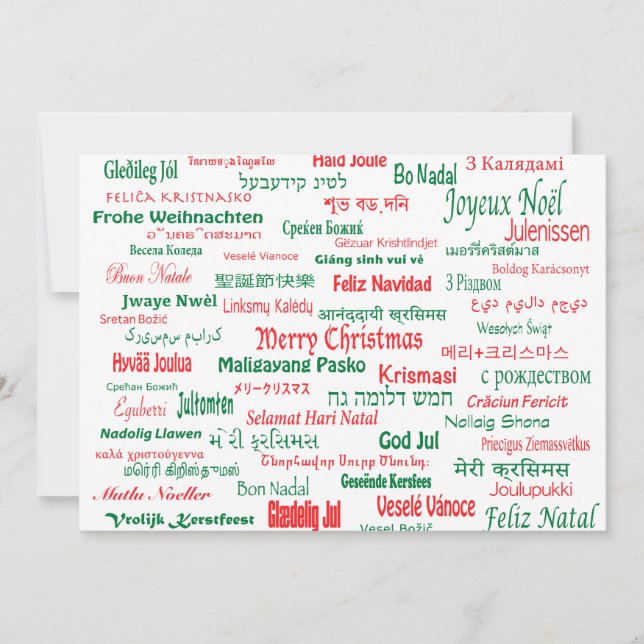 Peace Coexist Happy Merry Christmas Many Languages Holiday Card (Front)