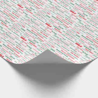 Peace Coexist Happy Merry Christmas Many Languages Wrapping Paper