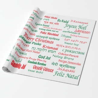 Peace Coexist Happy Merry Christmas Many Languages Wrapping Paper